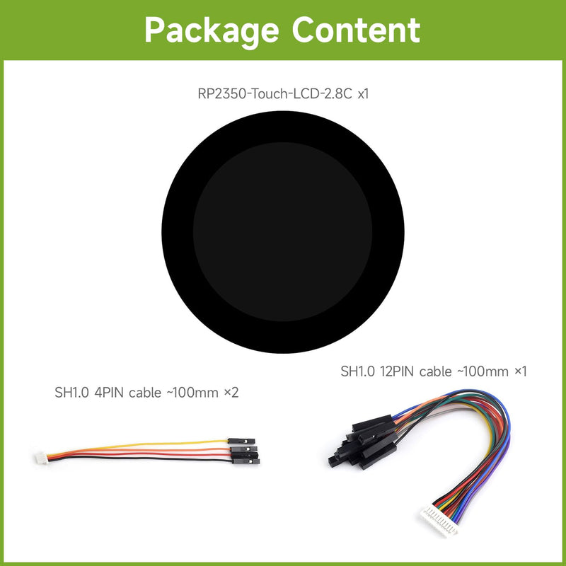Waveshare RP2350 2.8inch Round Display Development Board, 480×480, Based On The Raspberry Pi RP2350B Dual-core & Dual-Architecture Microcontroller, RGB Interface
