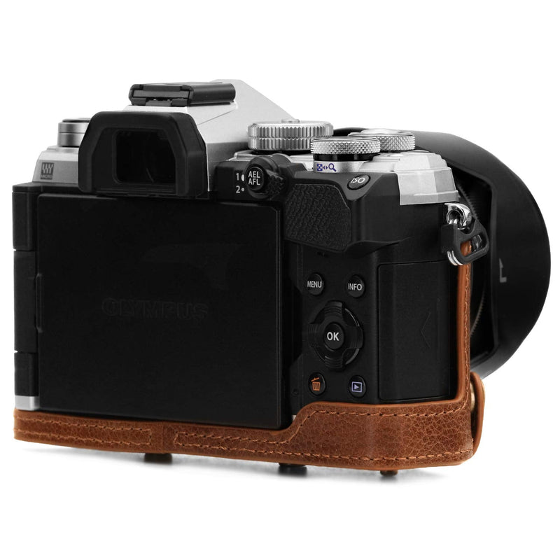 Megagear MG1863 Ever Ready Genuine Leather Camera Case Compatible With Olympus Om-D E-M5 Mark Iıı - Brown