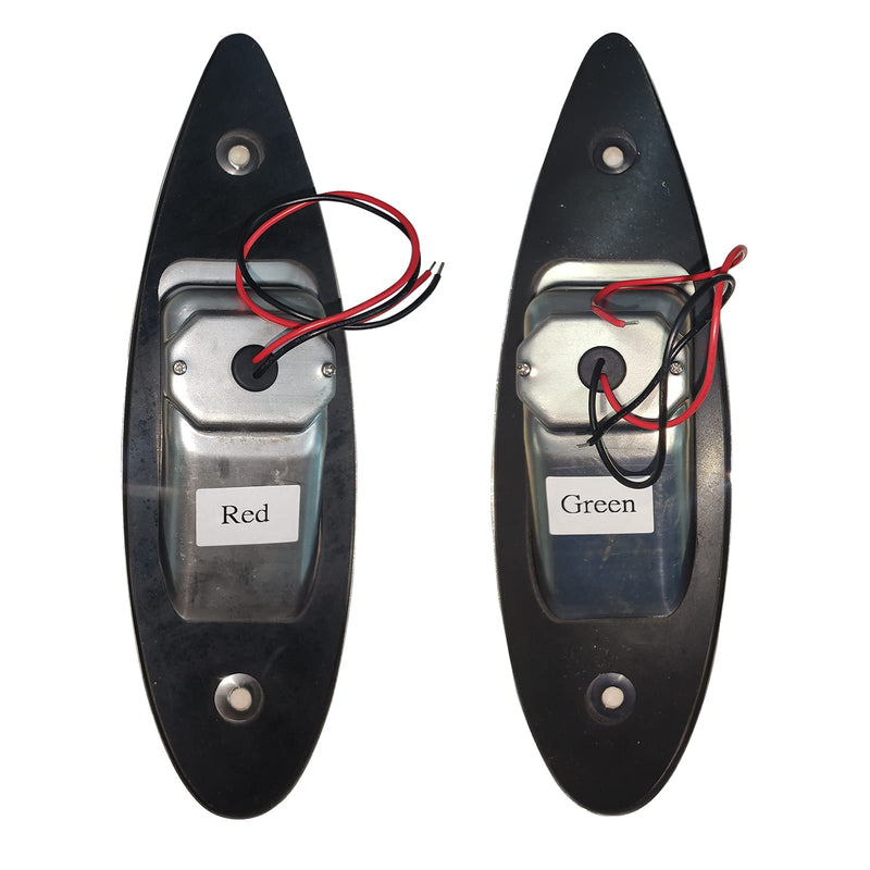 Boat Navigation Lights 1 Pair Bow Light Waterproof Led 12V Stainless Marine Signal Sidelight for Pontoon Skiff Yacht (Red & Green)