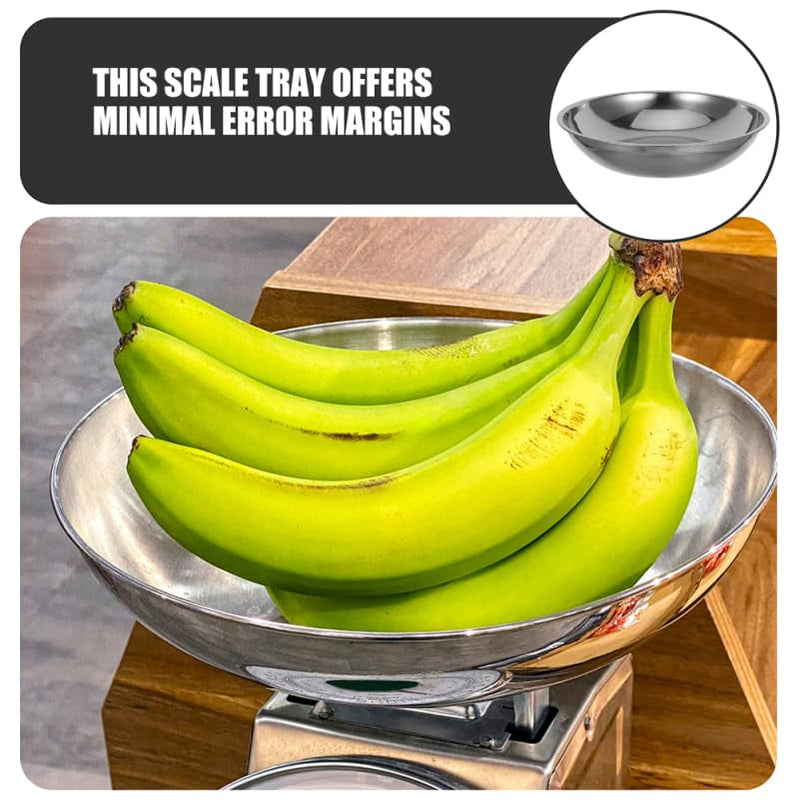 STOBAZA 2pcs Stainless Steel Food Scale Bowl Electronic Scale Tray Digital Scale Weighing Boat for Cooking Baking Kitchen Laboratory Supplies 25cm