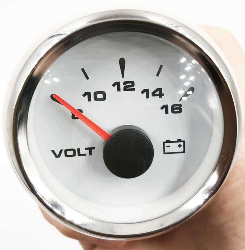 SAMDO 7 Backlight 52mm Universal Digital Voltmeter Gauge Volt Meter 8-16V for Boat Yacht Auto Motor Home Truck White