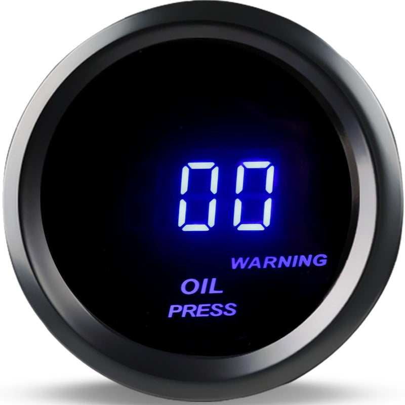 WATERWICH 2" 52mm Oil Pressure Gauge Kit for Car Truck Marine Vehicle Automotive Blue