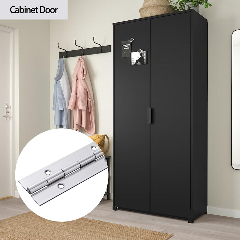 Heavy Duty Piano Hinge 48 Inch x 1.5 Inch Stainless Steel Continuous & Piano Hinges with Holes, 48" Continuous Hinges for Cabinet, Door, DIY Wood Boxes, 0.060" Leaf Thickness, 1.5" Open Width Silver