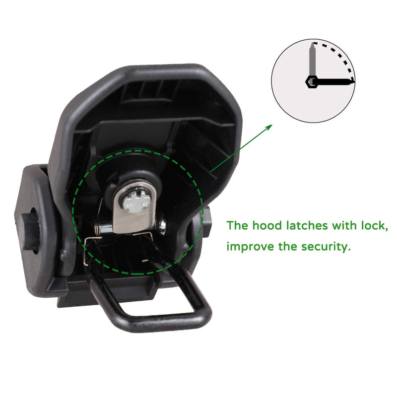 Hood Latches for 2025 2024 2023 2022 2021 2020 2019 2018 Jeep Wrangler JL Jeep Gladiator JT Anti-Theft Hood Lock Catch Latches Accessories 2Door 4Door 2pcs ABS