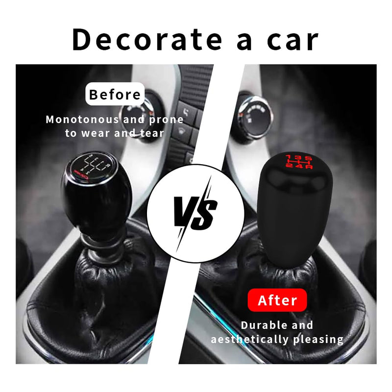 Car Gear Shift Knobs, Manual Gear Shift Knobs Replacement, Universal Car Accessories Interior Stick Shift Knob, Manual 5 Speed Universal Gear Stick Shift Knob for Car Truck SUV (Black) Black