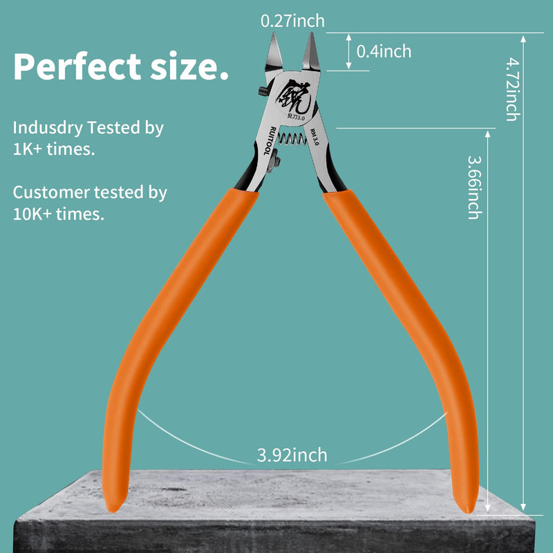 RUITOOL Model Nippers, Gundam Model Tools for Advancers to Repair and Fix Plastic Models, Ultra-thin Single Blade Gunpla Nipper, Non-slip Grip 4.7 Inch Sprue Cutter for Plastic Model Building Orange