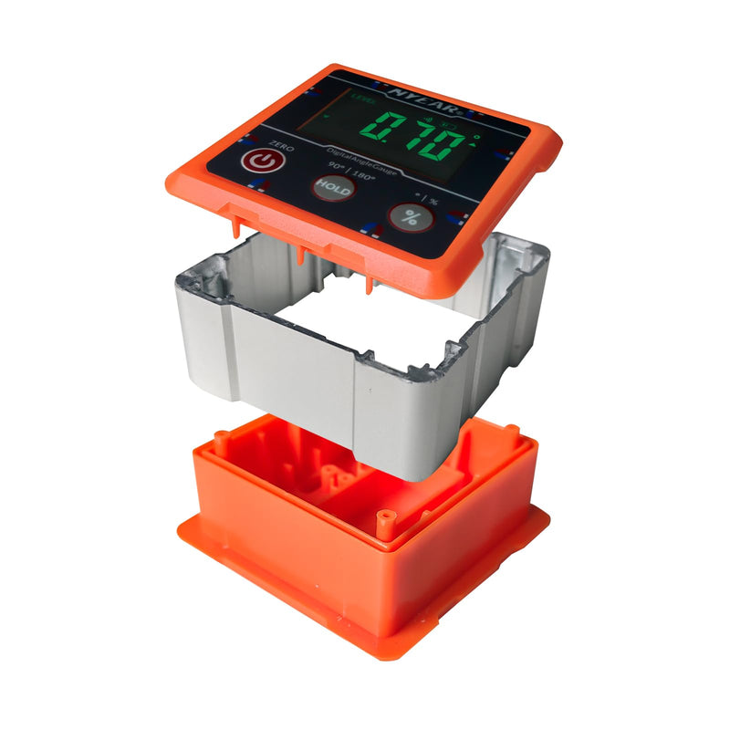 NYEAR Digital Electronic Angle Gauge Type-C Rechargeable, Four sided strong magnet, IP67 waterproof rating, Measures 0-90 and 0-180 Degree Ranges, Measures and Sets Angles or TAN