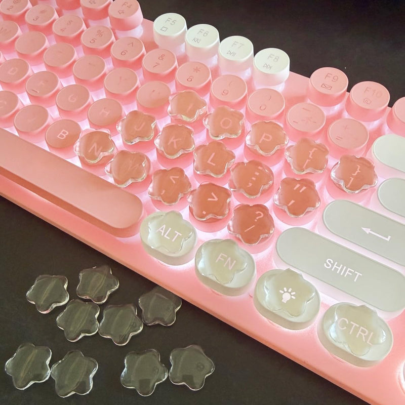 60pcs Flower Keycap for Long Nails,Glass Star Keyboard Sticker (Flower60) | Cute 3D glass flower keyboard stickers for long nail. keycaps protect nail art,eyboard covers, Christmas gift for girls Flower 60pcs