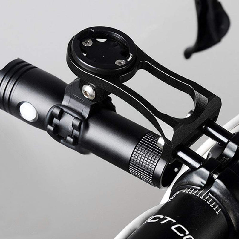 Metal Bike Computer Mount, Adjustable Out Front Bicycle GPS Bracket Holder (Black) Black
