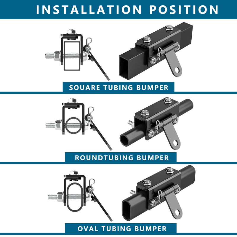 Universal Snowmobile Bumper Hitch，Adjustable Heavy Duty Steel Snowmobile Sled Trailer Tow Hitching Kit Compatible with Doo Polaris REV Arctic Cat Yamaha