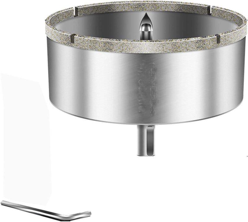 Drilax 4" Diamond Hole Saw | 1.5" Cutting Depth | Removable Pilot Pin & Triangular 3/8" Shank | Drilling for Ceramic, Porcelain, Tile, Quartz, Granite, Marble | Large Vent, Duct & Recessed Light Holes 4 inch