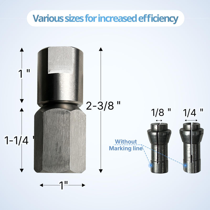 Neeki Flapper Adapter, stainless steel angle grinder adapter(2 collects) | Fit 5/8"-11 UNC Thread Angle Grinders, Concerts Angle Grinders to Die or Rotary Tools ，Fits Carbide Burrs, Polishing Tools 2 Collects