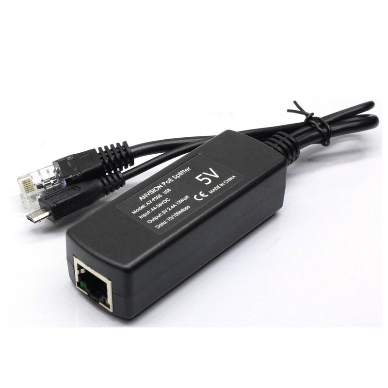 ANVISION 4-Pack Active 5V 2.4A PoE Splitter Adapter IEEE 802.3af Compliant Micro USB 48V to 5V/2.4A, for Tablets, Dropcam or Raspberry Pi, IPC, IP Camera and More