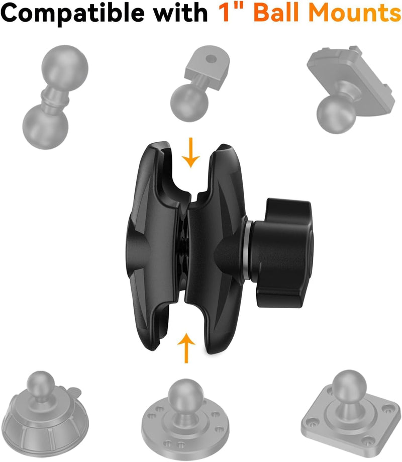 OHLPRO Double Socket Arm-65 for RAM Mounts B Size 1" Ball Components, Durable Mounting Arm Extension Adapter for Car Dash, Truck, Boat Phone Holder and GPS 65 mm