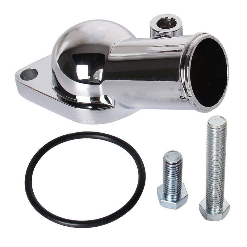 Carbole 21 Degree Chrome Water Neck Thermostat Housing Fit For Chevy V8 5.7L 350 454 Small Big Block