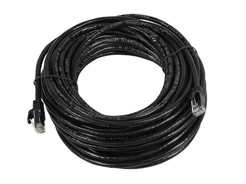Monoprice Cat6 Ethernet Patch Cable - Snagless RJ45, 24AWG Stranded Pure Bare Copper Wire, 550Mhz, UTP, 50 Feet, Black - Flexboot Series 1 Pack