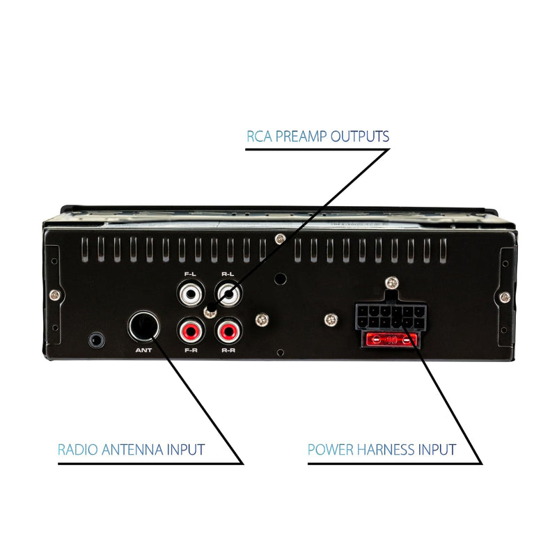 Dual Electronics MXD140B Marine Stereo with Built-in Bluetooth | Single DIN 8-Character Sunlight-Readable LCD Display | Weatherproof | AM/FM Stereo Receiver | USB Port with 2.1 A Charging | Black Marine Radio