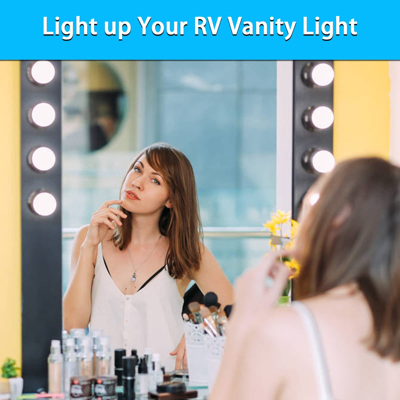 Bonlux 1156 1141 1003 12V RV Vanity LED Light Bulbs, 3W 1383 1139 20-99 BA15S Single Contact Bayonet Vanity Replacement Bulb for 5th Wheel Camper RV Interior Light Bulb Natural White 4000K, 4-Pack 3 Watts-BA15S