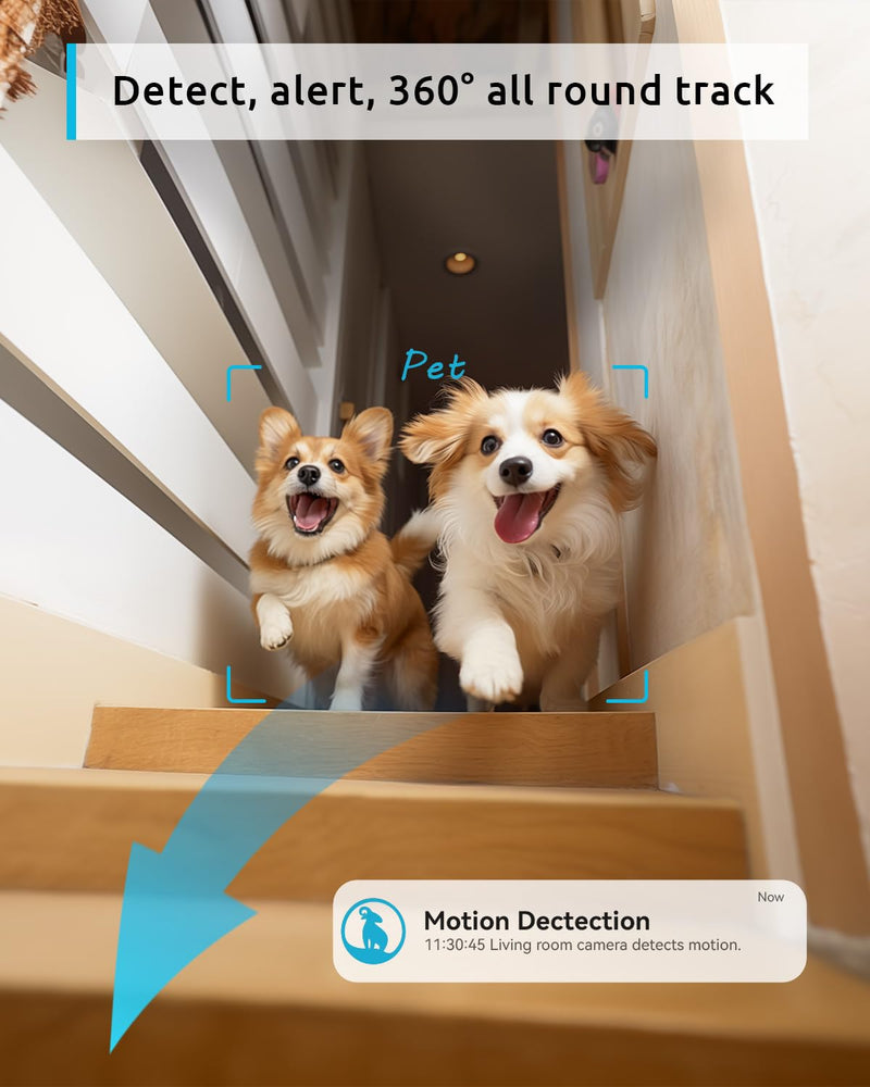 blurams 2K Security Camera Bundle 3-Pack, Indoor Camera and PTZ Pet Camera w/Motion Tracking, 2-Way Audio, IR Night Vision, Siren, Compatible with Alexa
