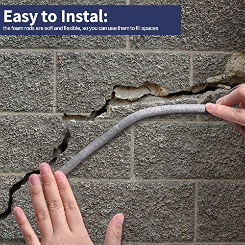 300 Ft Caulk Saver Foam Backer Rod 3/8 Inch Rope Caulk Foam Backer Rod for Gaps and Joints Backing Concrete Filler Gray Rope