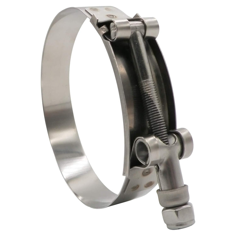 97mm - 105mm T-Bolt Hose O.D. Clamp - Working Range 3.81" - 4.13" for 4 inch Hose OD, Stainless Steel Bolt, SS Band Floating Bridge and Nylon Insert Locknut (97mm - 105mm, 2 pack) 97mm - 105mm (3.81" - 4.13")