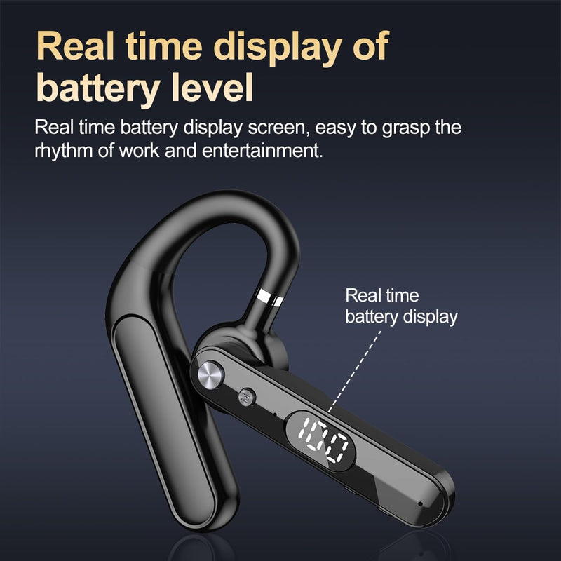 Bluetooth Headset, Dual Mic Noise Cancelling, 48H Talk Time, Clear Calls | Trucker Headset, Wireless Earpiece, Hands Free Headset for Driving, Office, Business, Long Battery Life, Open Ear Comfort