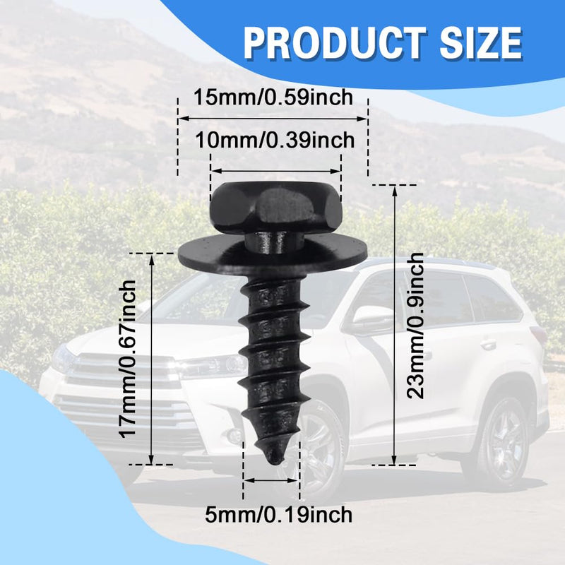 10PCS Bumper Cover Splash Shield Mud Guard Screw Bolt, Liner Screw Bolt Replacement for Toyota Lexus Camry Highlander RAV4, ES, GS, LS, RX, OEM:90159-60498