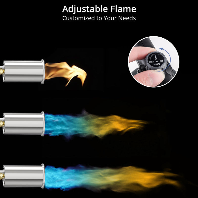 Sondiko Powerful Grill & Cooking Propane Torch L8010, Sous Vide, Welding Torch, Adjustable Wood Torch Burner for Searing Steak, BBQ, Campfire Starter(Black, Grey) Propane Tank Not Included Black