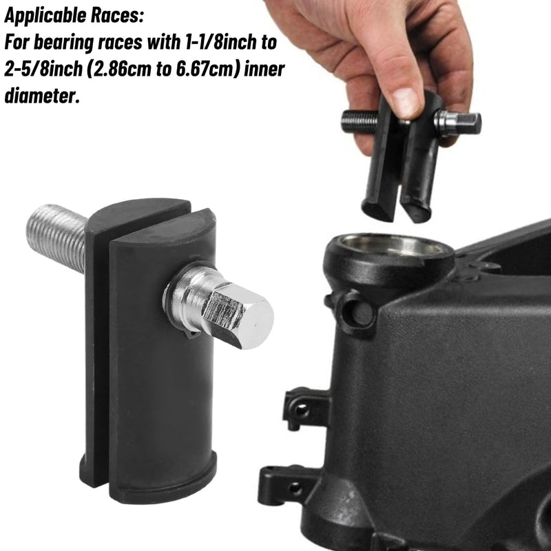 Bearing Race Puller, Heavy Duty High Strength Steering Neck Bearing Race Removal Tool for 1‑1/8in to 2‑5/8in ID Races