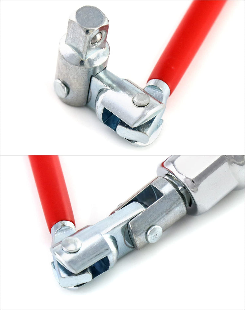 QWORK Spark Plug Socket Wrench, Universal,T-handle, 6mm (5/8") & 21mm (13/16") Remover Installer
