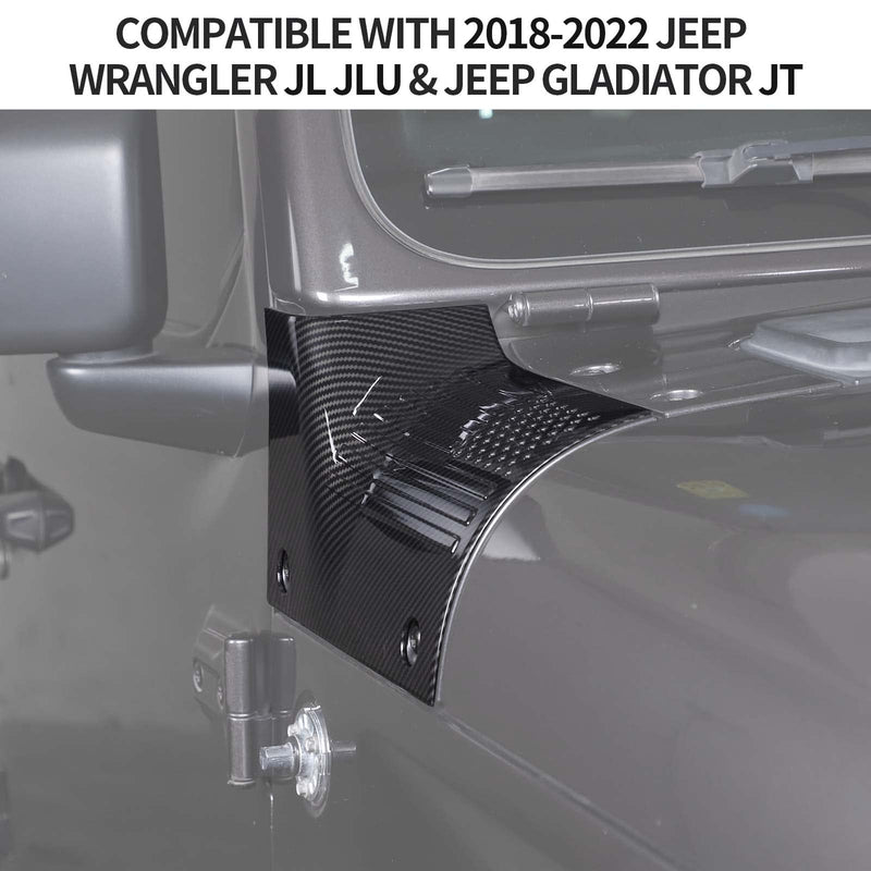 CheroCar for Jeep JL Cowl Cover Body Armor Exterior Accessories for 2018-2022 Jeep Wrangler JL JLU & Jeep Gladiator JT 2/4 Door, (Carbon Fiber)… Carbon Fiber