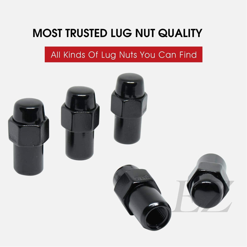 Cragar Standard Mag Lug Nut 1/2"-20 Black with Black Standard Washer Set of 20 Pcs