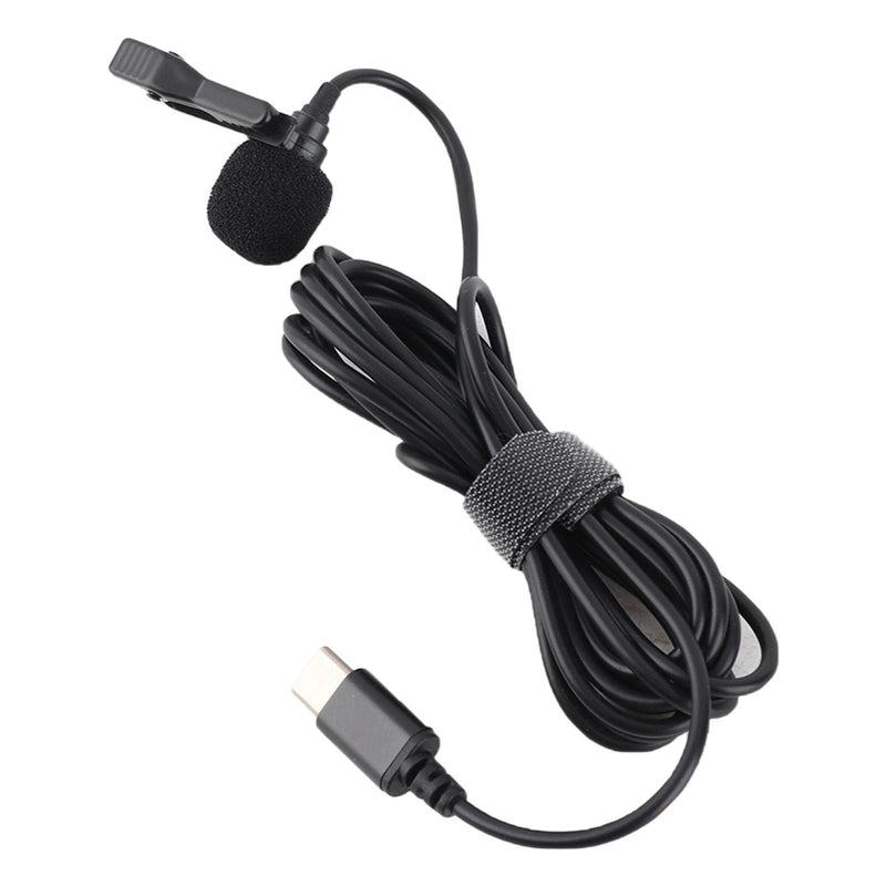 USB C Lavalier Microphone for Smartphone Recording, Wired Lapel Mic with Noise Reduction, Plug & Play Clip On Interview Mic for Video Online Class Game Live Streaming, Compact