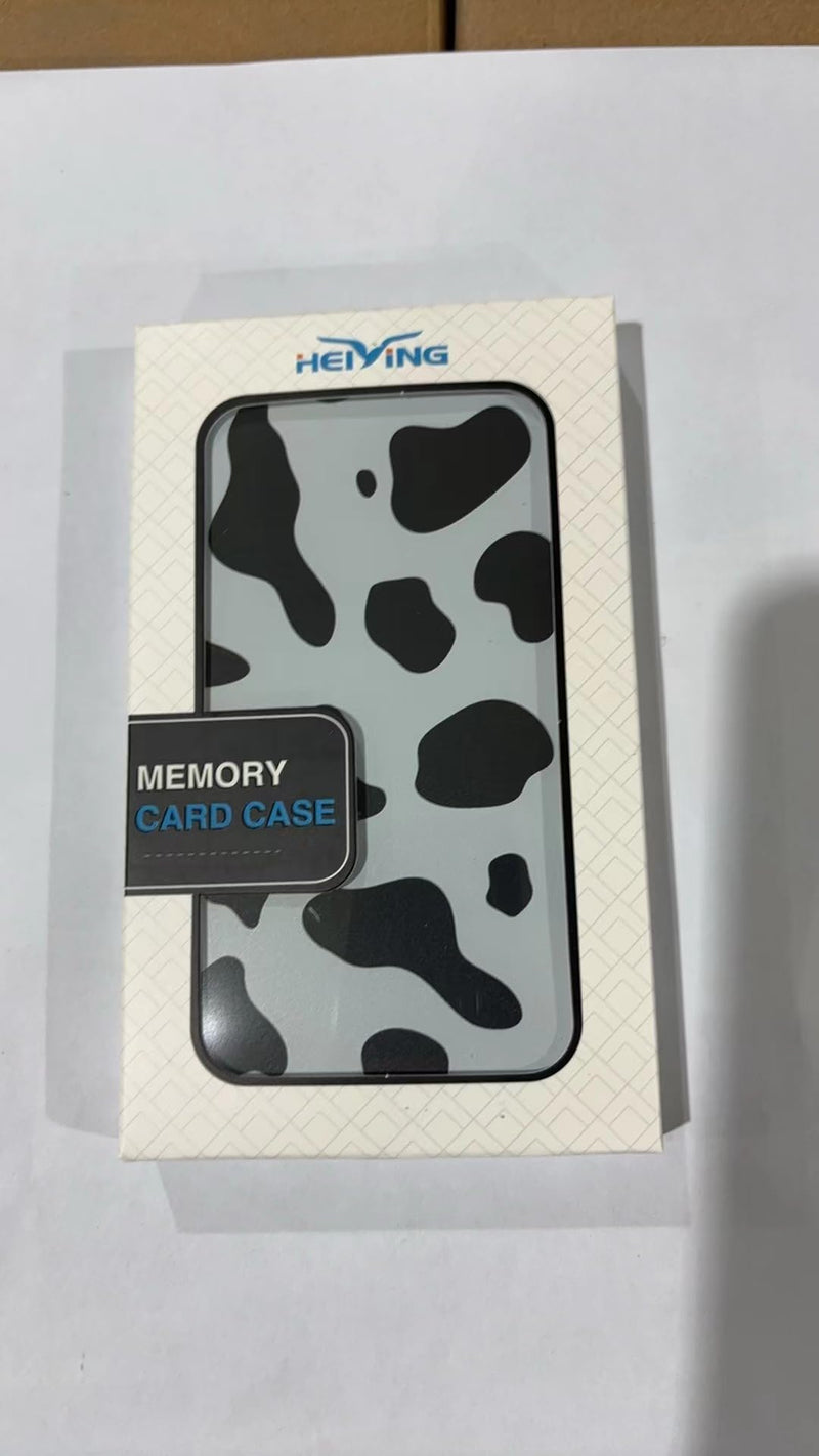 HEIYING SD Card Holder for Memory SD Card and Micro Card, Portable SD Card Holder SD SDHC SDXC TF Card Storage with 20 SD Cards Slots & 20 Micro SD Cards Slots. Cow