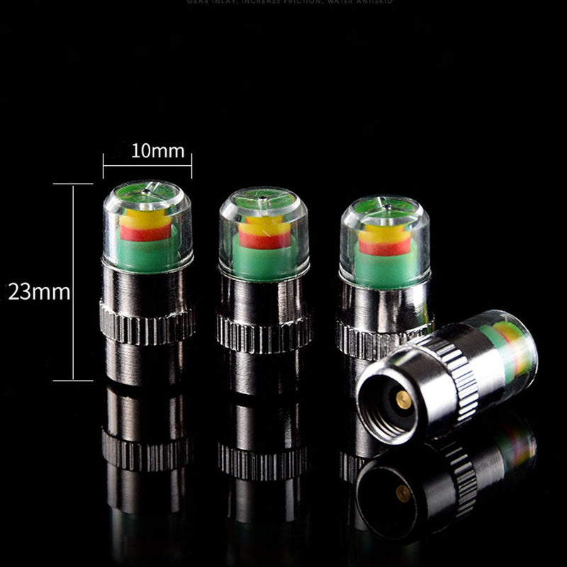 ANKI HAPPIGO 8Pcs 2.2Bar 32-to-35 PSI Car Tire Pressure Monitor Valve Stem Caps Sensor Indicator Easy to Read 3 Color Eye Alert 2.2Bar 32PSI