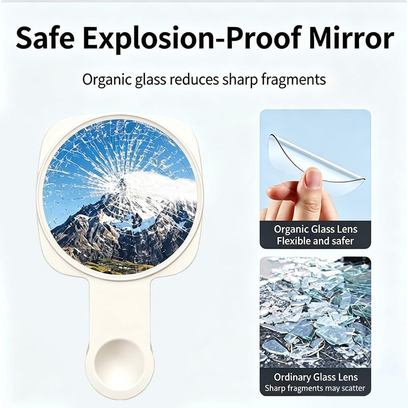HD Selfie Mirror for Phone Back Camera, Universal Clip-on Vlog Accessory | HD Selfie Mirror Phone Back Camera with practical functional design, ideal for desk, office and travel for phone White