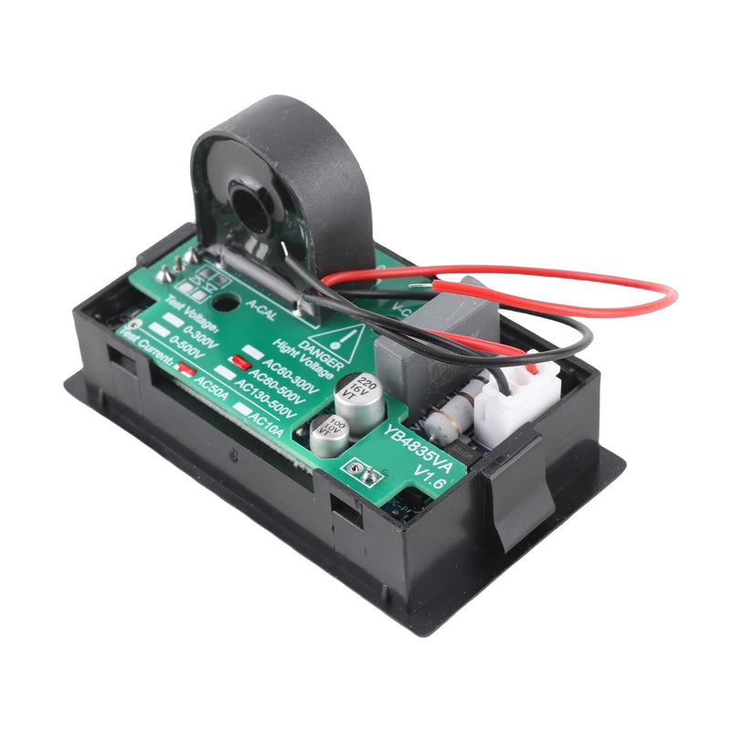Digital Voltmeter with LED Red and Green Display - 2-in-1 AC Voltage and Amp Meter for 60-500V AC, 0-50A Panel Meter for Voltage and Current Testing