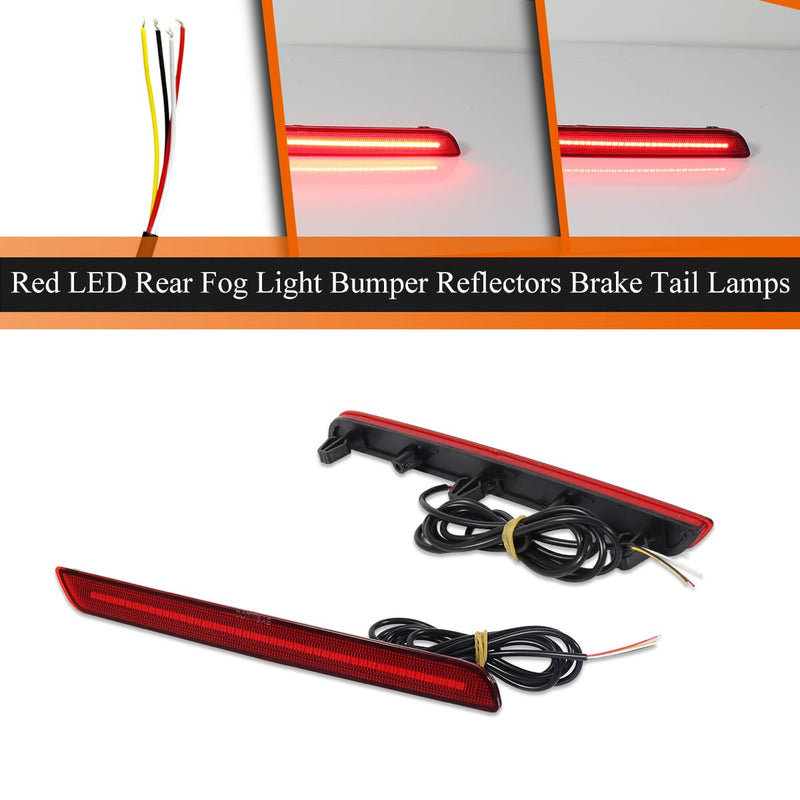 ADIIL 2PCS Red Lens Red LED Rear Fog Light Bumper Reflectors Brake Tail Lamps For 2020 2021 2022 To yota GR Supra