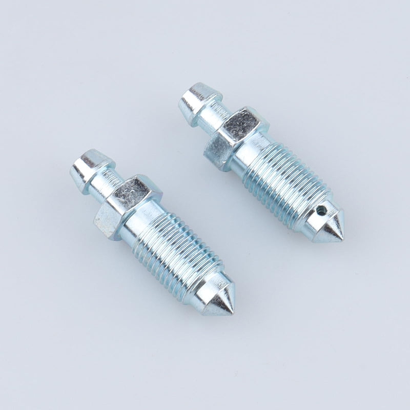 M10 x 1.0 Brake Bleed Nipple Screw Bleeder Fitting Zinc Steel, Pack of 2 M10x1.0