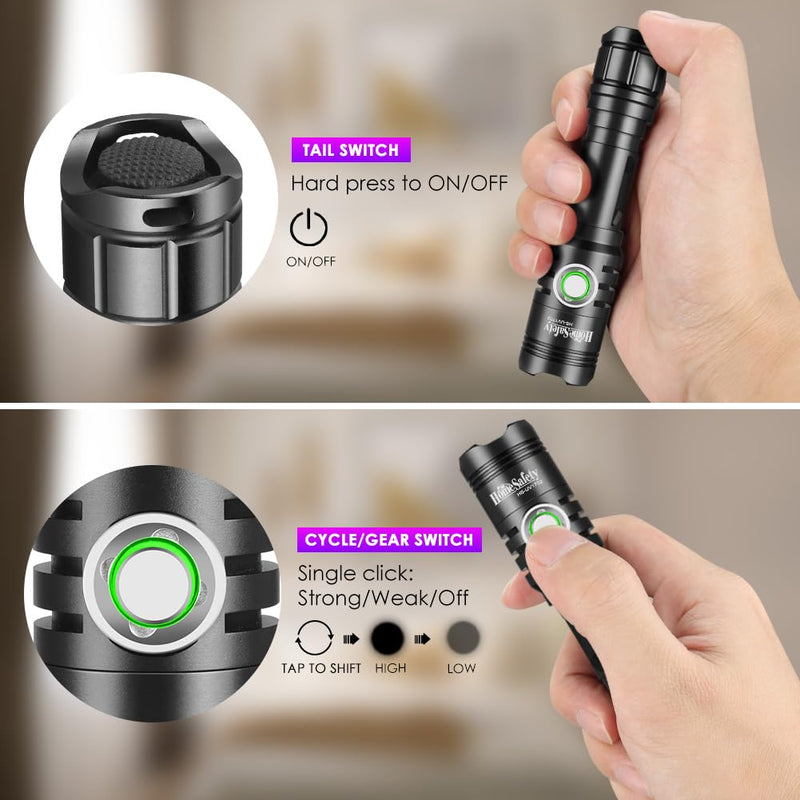 Home Safety 1702 365nm UV Flashlight Blacklight, High Power LED USB -C Rechargeable, Mini Portable Black Light for for Pet Urine Finding & Mineral, Antique Detection, Scorpion Search, etc 1702_UV 365nm