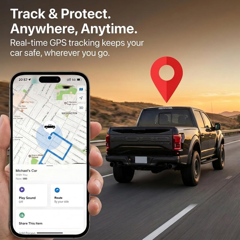 GPS Tracker Devices for Vehicles with Charging Port | Undetectable Real-Time GPS Car Trackers for Anti-Theft & Location, No Monthly Fee/No SIM Card, Family& Fleets（iOS Only） Matte black
