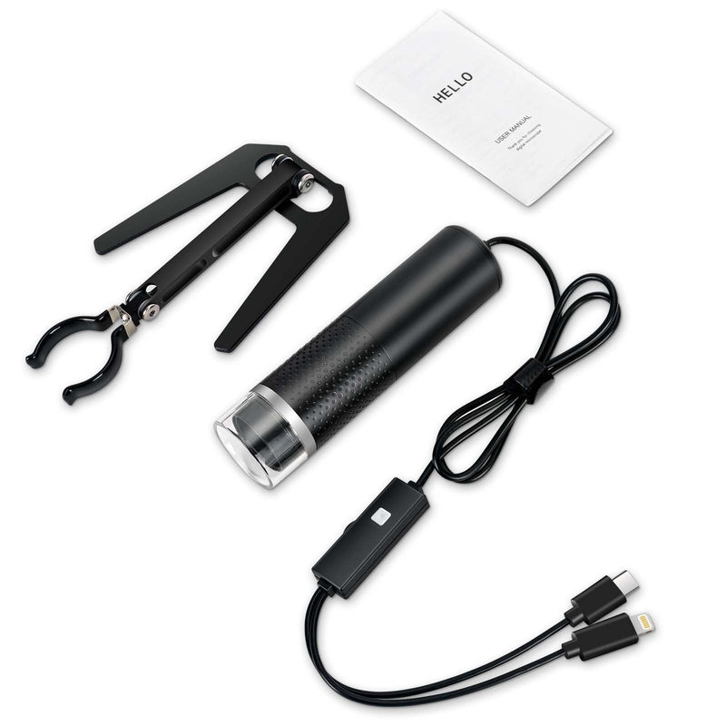 USB Digital Microscope Compatible with iOS and Android Devices (Not for Any PC), 50x-1600x Magnification, 1920x1440P HD Portable Microscope Camera for Adults, Children, Students