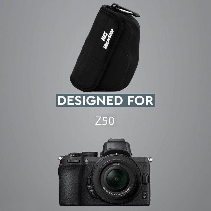 MegaGear MG1817 Ultra Light Neoprene Camera Case Compatible With Nikon Z50 (16-50MM) - Black, PU Leather One Size