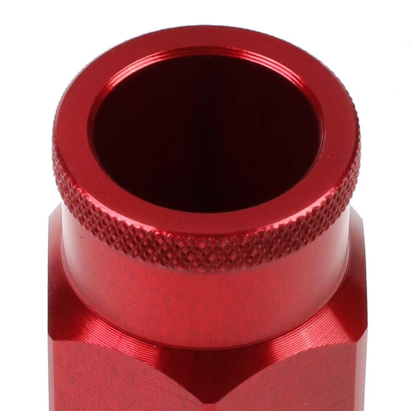 J2 Engineering 20 Pcs 7075 Aluminum Open End M12 x 1.5 Lug Nuts Set w/Socket Adapter, Red, Fit Conical Seat, LN-T7-004-15-RD 1.5-Inch