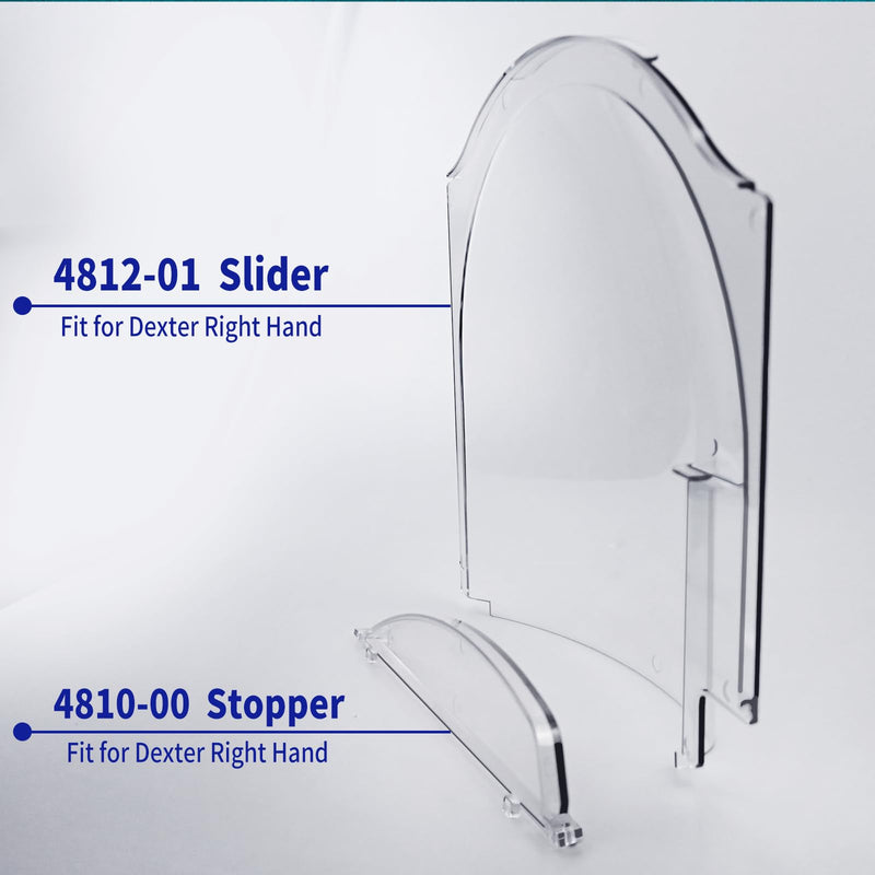 Clear Plexiglass 4812-01 Screen Door Bubble Style Slider & 4810-00 Stopper Complete Replacement Kit, Compatible with Dexter Right Hand Screen Door Bubble Style, Clear, Works with 4814-00 Holder