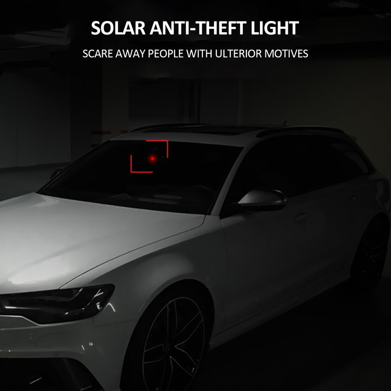 Shudyear Car Solar Power Simulated Dummy Alarm, Anti-Theft LED Flashing Security Light Fake Lamp, Automotive Warning Interior Safety Lights with USB Charger Port,Car Alarm Light Fake Lamp (Red) Red