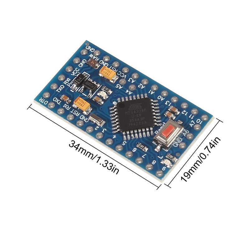AITRIP 5 Pack PRO Mini Atmega328P-AU 5V/16MHz Development Board Microcontroller Bootloadered with Pin Headers for Arduino (5pcs) 5PCS 5V 16MHZ