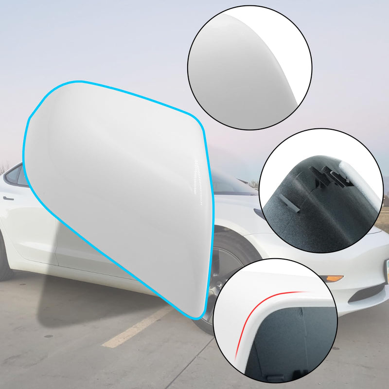 Jaronx Compatible with Tesla Model 3 Side Mirror Cover Replacement 2017 2018 2019 2020 2021 2022 2023 2024 2025, Passenger Side Rear View Door Mirror CoverCaps for Model 3 Accessories(Pearl White) Right