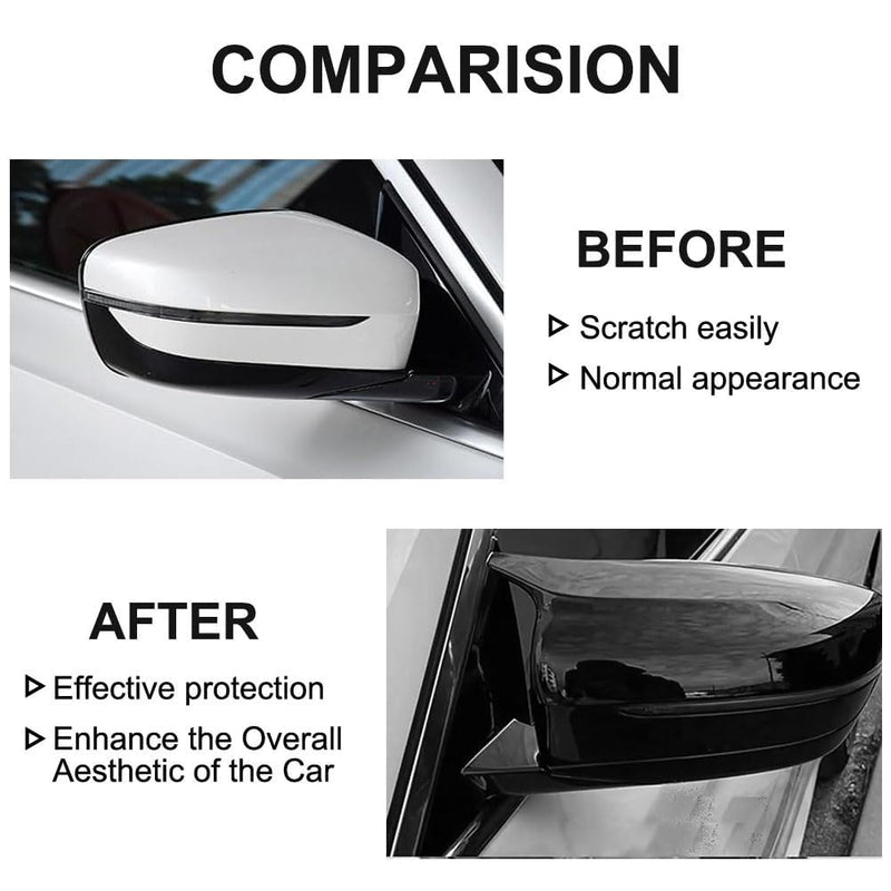 Gloss Black Car Side Mirror Cover Caps Replacement Compatible with BMW 2017-2022 G20 G21 G30 G31 G11 G12 G14 G15 G16 Left Driver Side Right Passenger Side Black G20