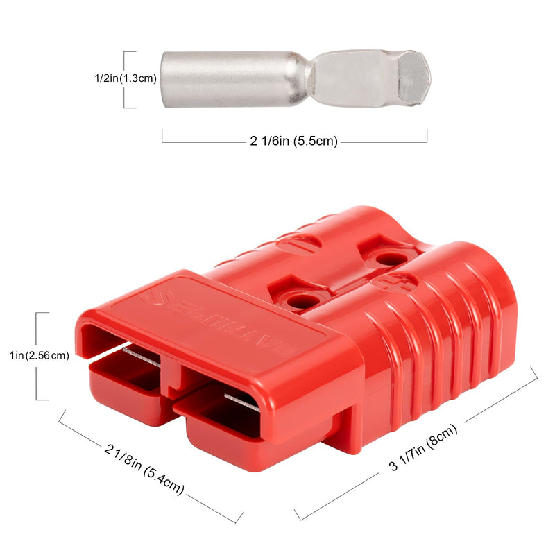 Spurtar 175A Battery Quick Connect/Disconnect, 1/0 AWG Wire Harness Plug Connector, 12-36V Quick Connect Jumper Cables for Car ATV Lifts Motors Trailer Towing Winch Quick Connect Systems, 4PCS, Red 4 Pack